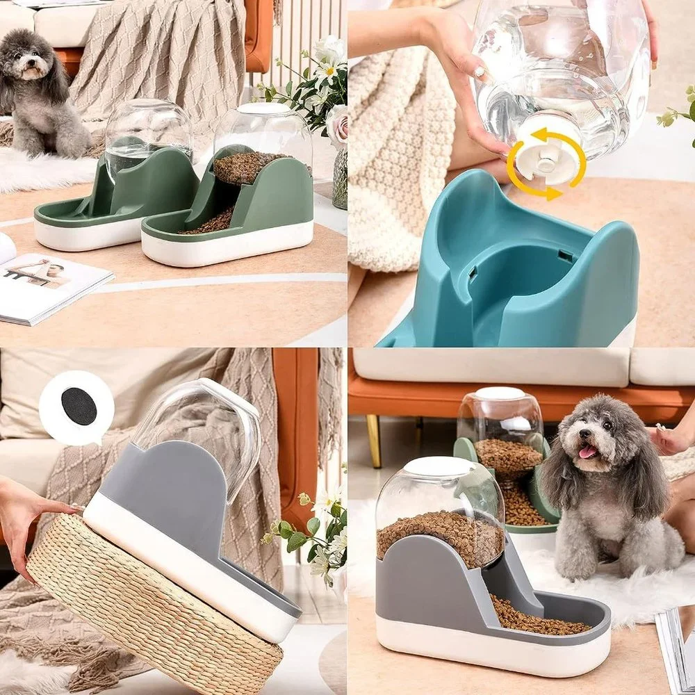Automatic Dog/Cat Feeder and Water Dispenser Set
